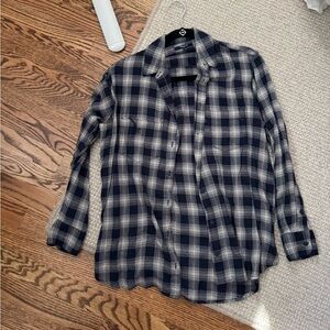 Madewell Blue Cream Flannel Sz. XS